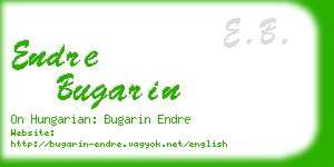 endre bugarin business card